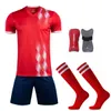 Erkekler atlet futbol formaları çorap set shin pads erkek kızlar futbol kitleri çocuklar futbol üniformaları futbol gömlek eşofman 240307