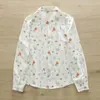 Blouses Femmes Femmes Chemises imprimées Fil de coton à manches longues Lady Tops Mori Girls Japon Style Champignon Imprimer Vêtements féminins en vrac