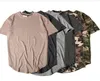 New Style Summer Striped Curved Hem Camouflage Tshirt Men Longline Extended Camo Hip Hop Tshirts Urban Kpop Tee Shirts Mens Cloth9795279