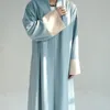 Ubranie etniczne 2024 Najnowsza elegancka sukienka z dubaju Kimono Rękaw Islamski indyk Kaftan muzułmanin Abaya Skromny swobodny szata kobiety