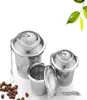 Tefilter Infuser Hållbara 3 storlekar Silver återanvändbar 304 Rostfritt nät Herbal Ball Tea Siler Teakettle EEA108728061544