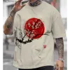 Men's T-Shirts 2024 Men T-Shirts Casual Short Slve Tops Japanese Style Ukiyoe Graphic Clothing Oversized Summer Apparel Strt Male T-Shirts Y240314