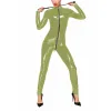 نظرة رطبة فو ، podysuitst bodysuitst plestuits zipper for women sexy pvc exotic o-neck zentai catsuit ladies party clubwear 7xl