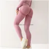 Yoga-outfit Dames Sport Naadloze legging Hoge taille Elastisch Effen Gym Trainning Joggingbroek Vrouwelijke accessoires Drop Delivery Dhbph