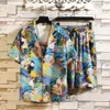 Designer Suit Summer Colorful Printed Short Sleeved Shirt Set for Mens Multi Color Loose Beach Island Clothing Shorts Lk7h