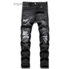 Jeans da uomo Uomo Paisley Bandana Stampa Patch Streetwear Patchwork Fori Pantaloni in denim elasticizzato strappati Pantaloni da motociclista dritti slim