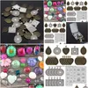 Pendant Necklaces Sile Mold Sets With 30Pcs Base Epoxy Resin Molds Time Gem Cabochon Accessories For Diy Jewelry Making Supplies Dro Dhkav