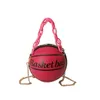 Persoonlijkheid Graffiti Ronde Bal Tas Voor Vrouwen 2023 PU Leer Crossbody Acryl Ketting Handtassen en Portemonnees Vrouwelijke Basketbal 240301