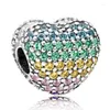 Losse edelstenen originele Pave Open My Enchanted Heart Lock Your Promise Family Clip Charm Bead Fit 925 Sterling zilveren armband