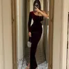 Wind Women's Winter New Fashion Sexy Side Hollow Slim One Shoulder Dress