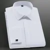 Camicia elegante da uomo con polsini francesi e bottoni nascosti sul davanti, senza tasche, Camicie semplici da lavoro formali a maniche lunghe, vestibilità regolare, 240229