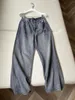 Women's Jeans 2024 Fashion Loose Retro Wash Cement Pure Cotton Medium And High Waist Gray 0221