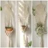 Cestas artesanais macrame planta titular algodão vários estilos vaso de flores cabide pendurado cesta para decoração de parede pátio decoração de jardim