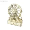 3D Fozzles 3D Wooden Puzzle دوران Ferris Wheel Music Box Model Handmade DIY Toy Jewelry Jewelry Box Model Model Kits for Kids 240314