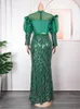 Sukienki swobodne 2024 Wiosenne lato dla kobiet w przyjęciu weselnym Prom luksusowa cekinowa szata Dubai afrykańska elegancka wieczorowa suknia damska odzież