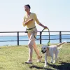 リーシュハンズフリードッグリーシュリトラクタブルバンジーリーシュリードは、最大150ポンドの大きな犬の無料バッグディスペンサーを歩く走行に反射する反射性リード