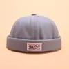 Bérets Vintage Coton Couleur Unie Chapeau Sans Brim Hommes Et Femmes Propriétaire Rue Ventilation Skullcap Sailor Biker Cap