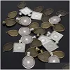 Pendant Necklaces Sile Mold Sets With 30Pcs Base Epoxy Resin Molds Time Gem Cabochon Accessories For Diy Jewelry Making Supplies Dro Dhkav