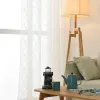 Cortinas de janela de tule bordado branco para sala de estar cortinas transparentes geométricas para quarto voile cortinas com acabamento cego