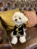 Abbigliamento per cani Abito originale per gatti e abiti maschili in velluto nero da uomo francese Teddy Bichon Pomerania Abiti personalizzati fatti a mano