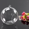 Titulares de vela 1 pcs mini pendurado bola de vidro 6/8 / 10cm globos transparente tealight titular vaso suculento para festa de casamento árvore terrário