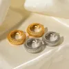 Stainless Steel Oversize y Round Circle Ear Clip Earring Gold Plated Snakeskin Cuff Thick Earclips Jewelry 240305