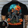 T-shirt da uomo 2023 Horror Hallown Pumpkin Graphic T-shirt da uomo Hip Hop Strt Abbigliamento estivo Allentato Corto Slve Top T-shirt oversize 5XL Y240314