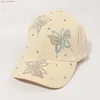 Ball Caps C Women Curved Bill Butterfly Rhinestone Summer UV Protection Dad Hat Sun Beach Accessory For Hiphop Sports L240315