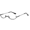 Lunettes de soleil Cadres Lunettes à demi-monture Cosplay bidimensionnel sans miroir Lunettes décoratives Or / Argent / Accessoires en verre noir pour femmes hommes