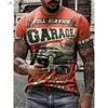 Herren-T-Shirts, Route 66-Druck, Sommer-Männer-T-Shirts, Vintage, 3D-gedruckt, lässig, kurzes Slve-T-Shirt, Mode-Outfits, Strtwear, übergroße Tops, Y240314