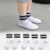 Chaussettes pour enfants 5 paires/lot couleur Pure doux respirant coton enfants chaussettes d'école filles garçons décontracté gris noir blanc sport chaussettes pour enfants YQ240314