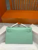 Designer tas luxe portemonnee avondtas 22 cm vrouwen totes echte matte krokodillenhuid grijze room groene kleuren volledig handgemaakte kwaliteit snelle levering