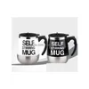 Mugs 450Ml Self Stirring Mug Matic Mixing For Coffee Milk Grain Oat Stainless Steel Thermal Cup Double Insated Smart Cup183O Drop De Dhls8