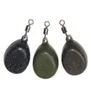 Plombs de pêche à la carpe, plombs plats pivotants enduits, noir, marron, vert, accessoires de plomb de pêche 182J4788827