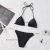 Tasarımcı Bikinis Setleri Kadın Seksi Mayo Lüks Metal Mektup Zinciri Bikini Yaz Mayo Plaj Mayoları Takım Takımlar Üç Noktalı Mayo