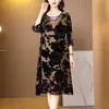 Basic Casual Dresses 2024 Summer New Floral Print Chiffon Casual Midi Dress Women Elegant Loose Chic Pretty Dress Red Vintage Festival Party DressesL2403