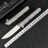 Top Quality A5023 Flipper Knife N690 Satin Blade CNC Anodizing Aviation Aluminum Handle Ball Bearing Outdoor Camping Hiking Fishing EDC Pocket Knives