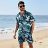 Camisa para hombre Traje de playa informal Deportes de vacaciones Pantalones sueltos de manga corta estampados