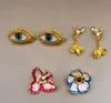 Boucles d'oreilles Huanzhi coloré émail yeux du diable fleur pour femmes filles vintage exagéré gros métal fête bijoux cadeaux 2024