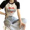 2024 New Short Fit Short Sleeve T-shirt Womens Cotton Top Small Shirt Spicy Girl Nightclub Dance Sexy Womens Wear