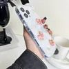 Söt 3D Butterfly Rose Flower Soft TPU -fodral för iPhone 15 Pro Max 14 Plus 13 12 11 XR X Xs Max Wave Side Fashion Bling Dripping Lim Cream Sock Proof Mobile Cover Cover