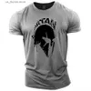 Męskie koszulki Spartan 3D Mens Retro T-shirt Summer O Neck Odzież Strt Osobowość HARAJUKU ZAKRESOWANIE MANS T-shirt Y240314