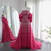 Sharon Said Luxury Dubai Sage Green Evening Dresses with Cape 2024 Arabic Blue Sky Lilac Elegant Women Wedding Party Gowns SS238 240313