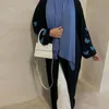 Vêtements ethniques Femmes Mode Kimono Ouvert Avant Abaya À La Main Broderie Cardigan Manteau Dubaï Robe De Fête Musulmane Ramadan Robes Robe S-2XL