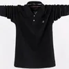 Men Polo Shirt Mens Business Work Casual Cotton Male Top Tees Autumn Long Sleeve Turn-down Collar Polo Shirts Plus Size 5XL 6XL 240306