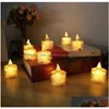 Party Decoration Led Tear Drop Tea Lights Party Decoration Flameless Votive Candles Battery Operated Nightlight Warm White Yellow Flic Dhvsc