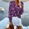 Kadın bluzları Kadınlar Spring Street Wear Bluz Sonbahar Kemezi Femme Blusas Vintage Zarif Çiçek Büyük Boy