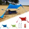 Skydd 210*150*170 cm Lätt strandsolskade Awning Portable Sun Shade Tent Stor familjetak för utomhuscampingfiske