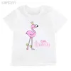 T-shirts barn lösa hipster flamingo bildtryck t-shirts flickor lilla prinsessa t shirt barn avslappnad trendiga kläd toppar tees ldd240314