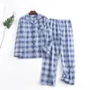 Plaid Design Multi Farben Warme Baumwolle Flanell Langarm Hosen Pyjamas für Männer Herbst und Winter Homewear Nachtwäsche Sets 240314